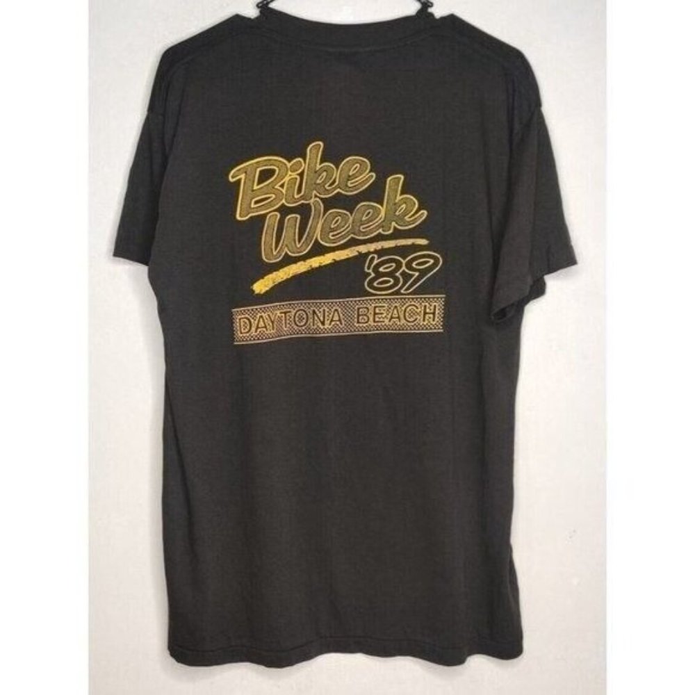 Rare Harley Davidson 3D Emblem T-Shirt 1989 Bike Week Daytona Beach Vintage - Picture 3 of 10